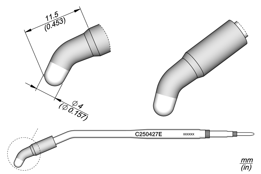 C250427E - Conical Bent Cartridge Ø 4